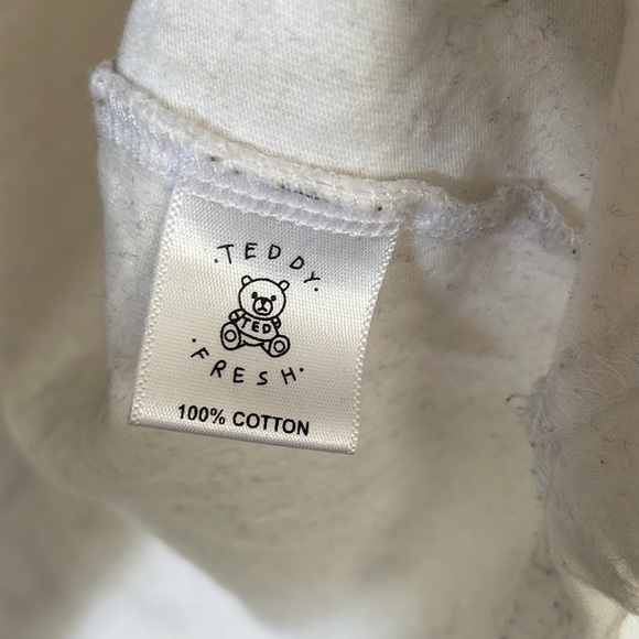 Teddy Fresh merch white crew neck teddy t shirt short sleeve sz M cotton stained - Picture 11 of 17